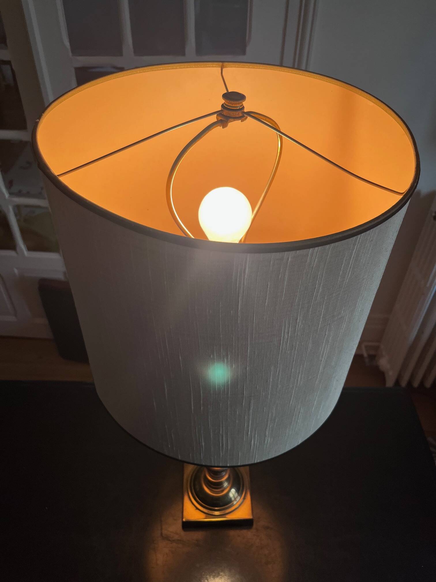 pair of american brass lamps