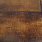 Hocker/coffee table made of sheepskin