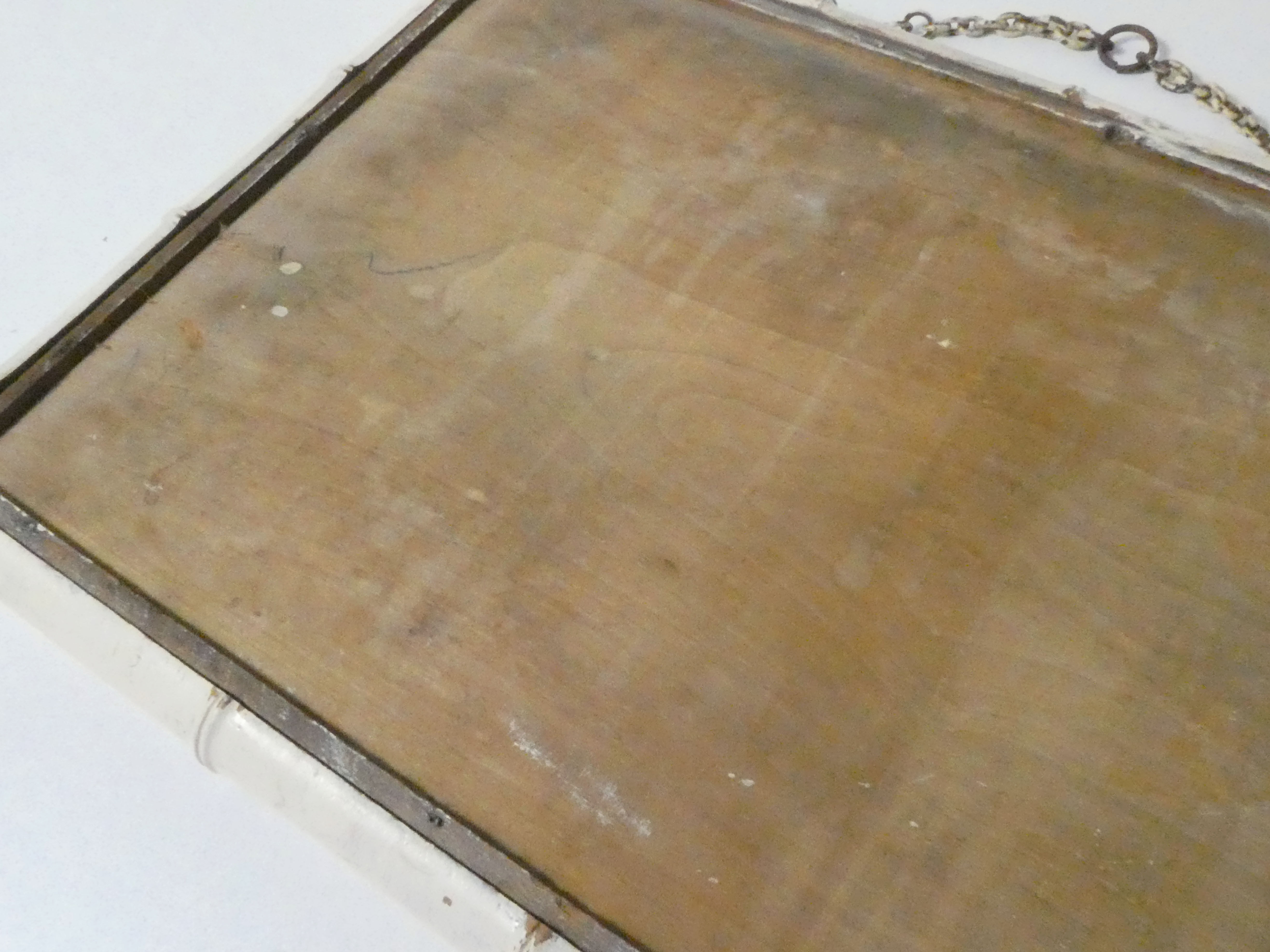 Old mirror mercury turned wood