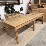 Antique solid oak craft table with drawers