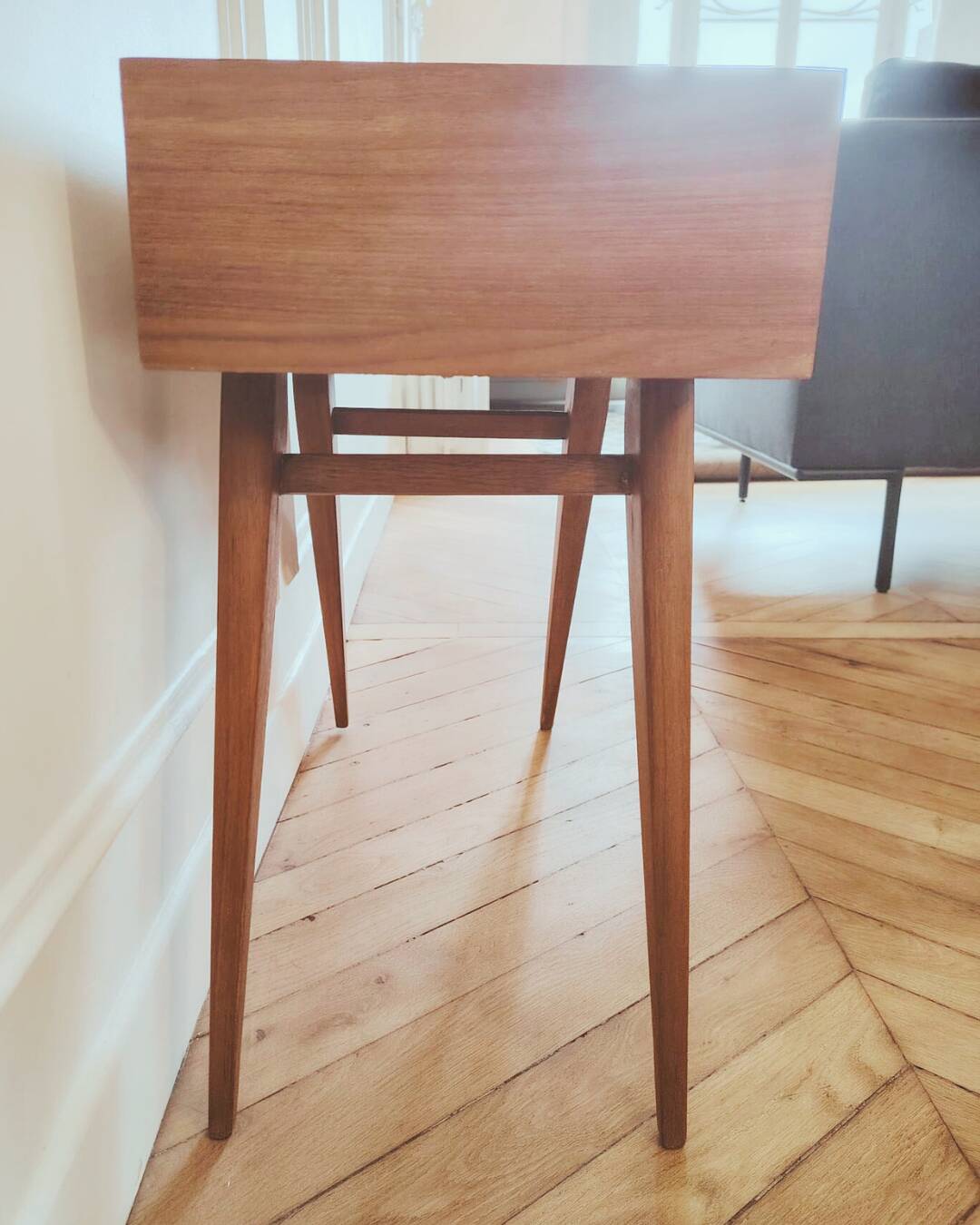 Renovated vintage Scandinavian style bedside table