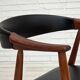 1960s, Danish armchair. Teak wood, black artificial leather.