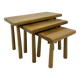 Ensemble de tables gigognes en chêne massif brutaliste, années 1970