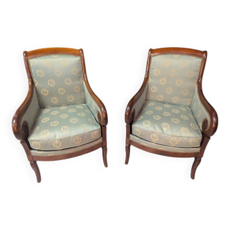 Pair of mahogany armchairs