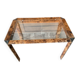 Small table made of elm burl wood.