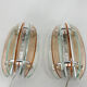 Pair of Italian Murano Glass & Chrome Sconces by Veca, Marked