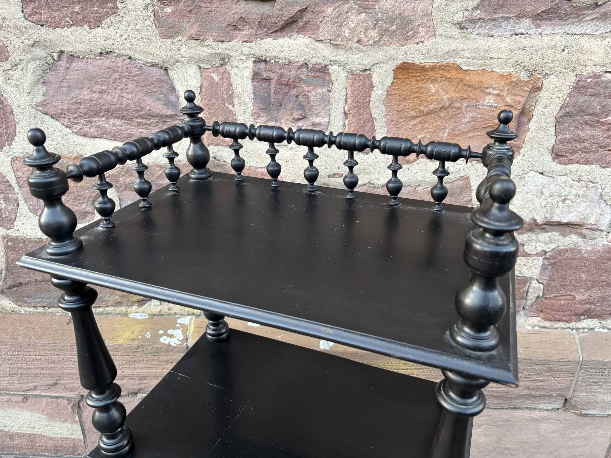 Napoleon III style blackened wood bookcase