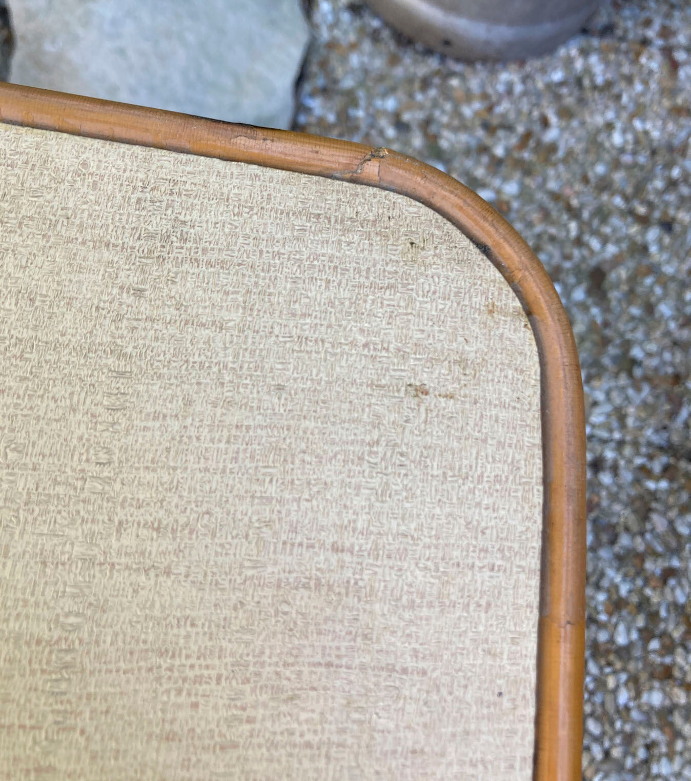 Vintage rattan magazine holder table