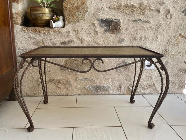 Table basse / table d'appoint en fer forgé vintage