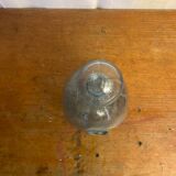 Antique Biot bottle blue bubble blown glass + vintage stopper