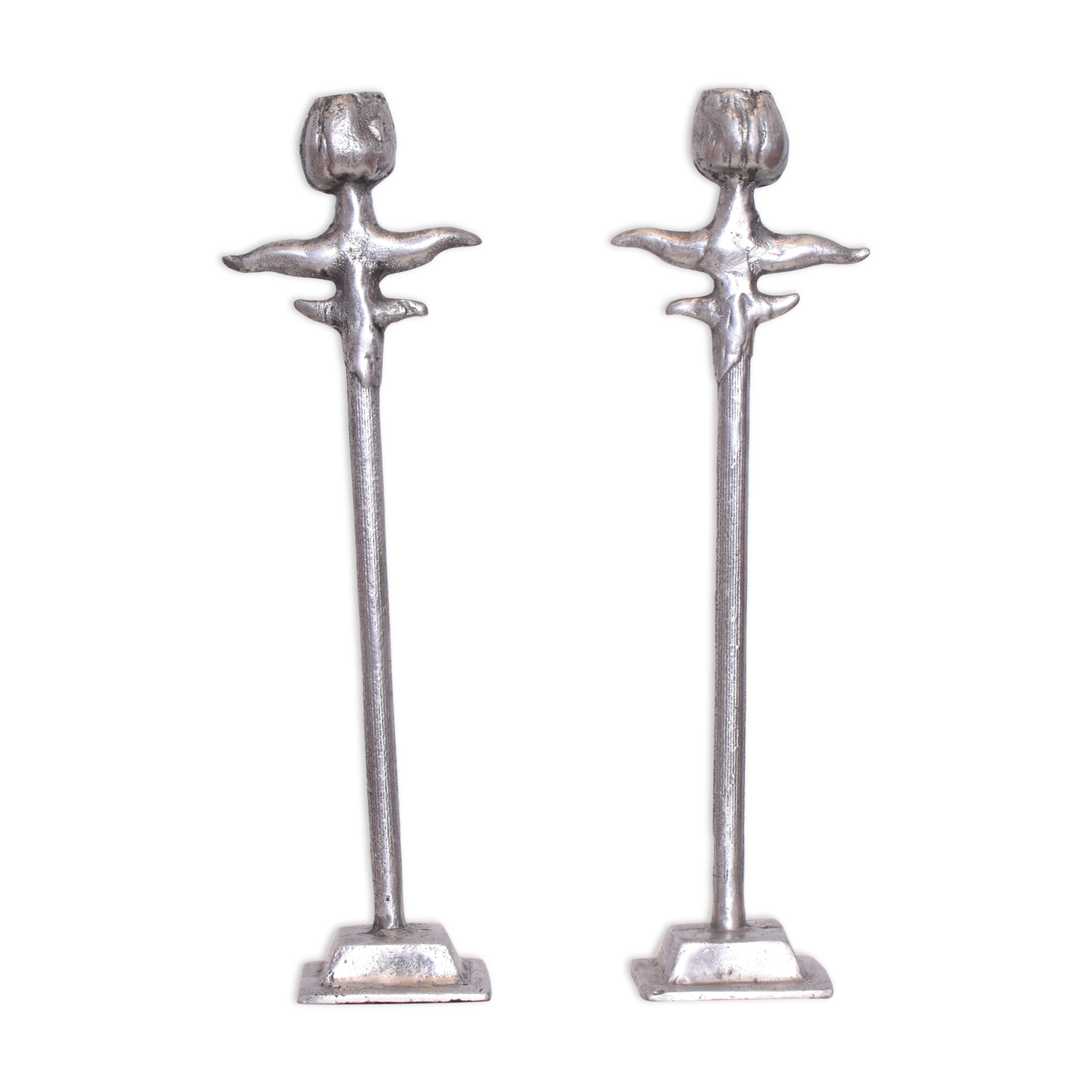 Aluminium candlesticks, 1970s