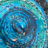 Large bowl in Rimini Blu pottery, mid-century by Aldo Londi for Bitossi.