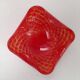 Red bullicante Murano glass catchall signed