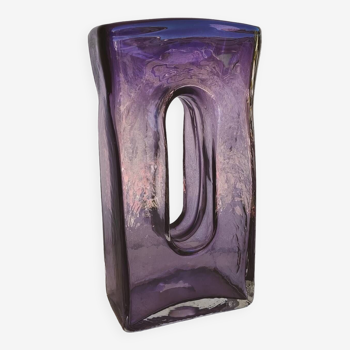 Purple tinted blown glass vase