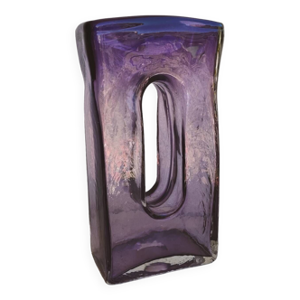 Vase verre soufflé teinté violine