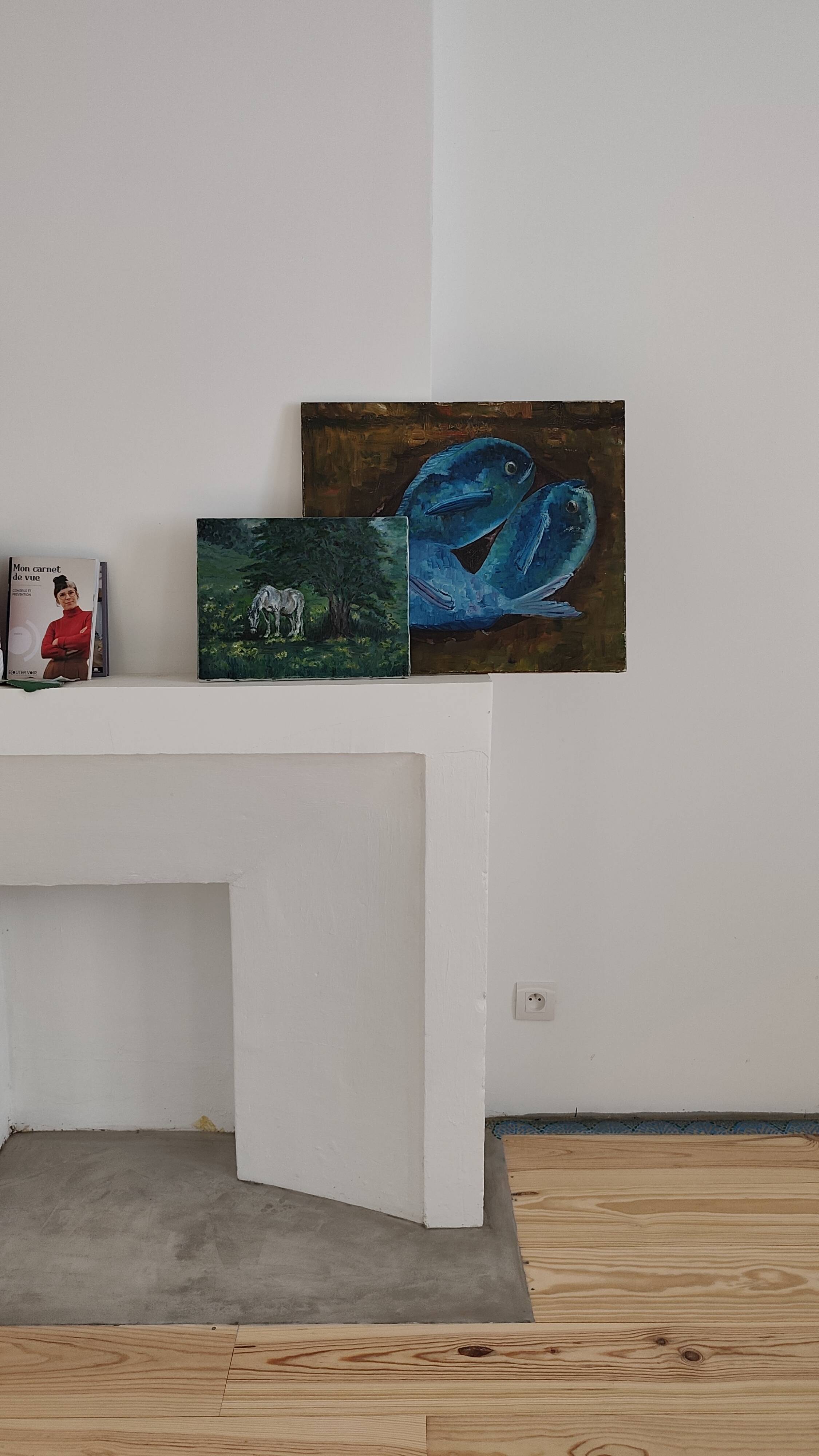 Painting of a horse on vintage old canvas