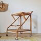 Vintage rattan dessert trolley - double shelves