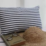 Striped canvas cushion