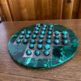 Solitaire game in green marble malachite