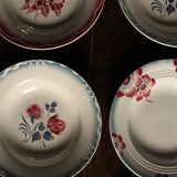 6 mismatched soup plates Marsac Marinette Digoin Badonviller