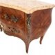 Inlaid chest of drawers with a marble top in the Louis XV style, France