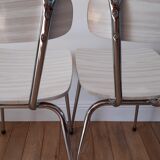 Pair of chairs in formica marbled effect 70s