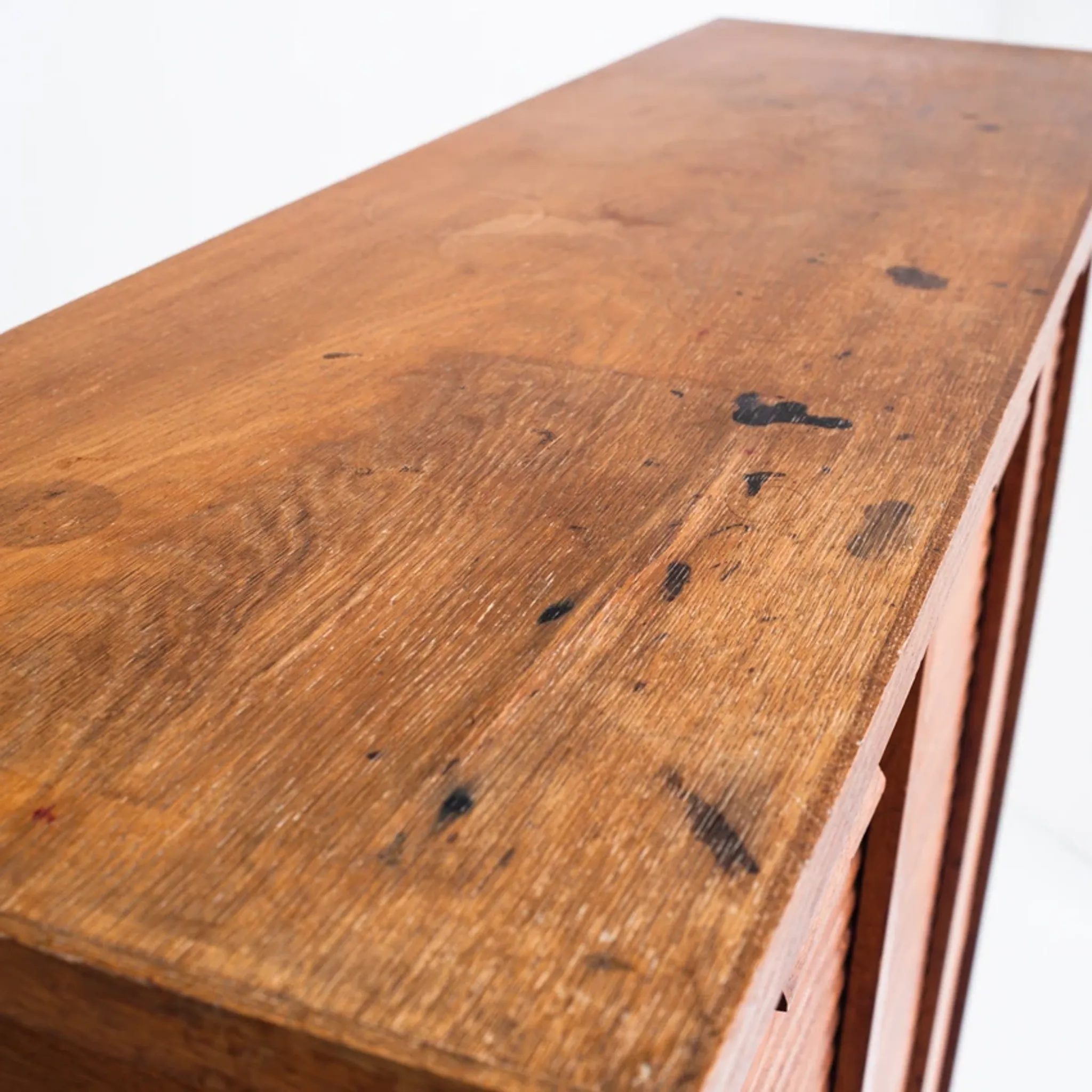 Vintage filing cabinet. Oak wood. Restored. France, 1940s-1950s.