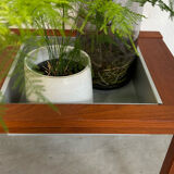 Vintage Danish bench with planter in teak