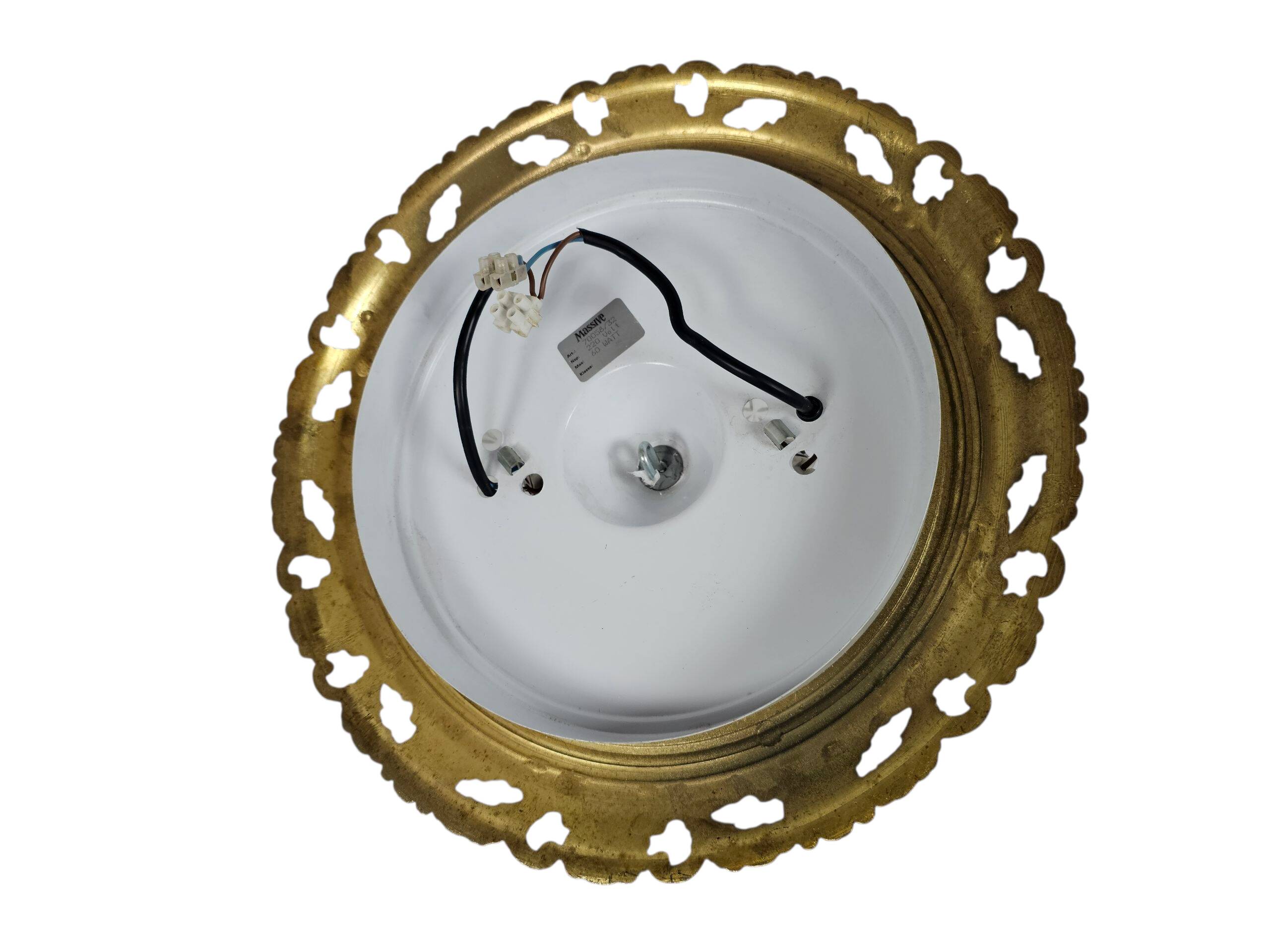 Massif - Style Hollywood Regency - laiton - verre - années 1970