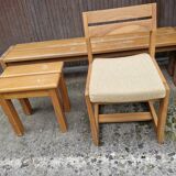 Maison regain set of 3 pieces in solid elm from the 70s and 80s.