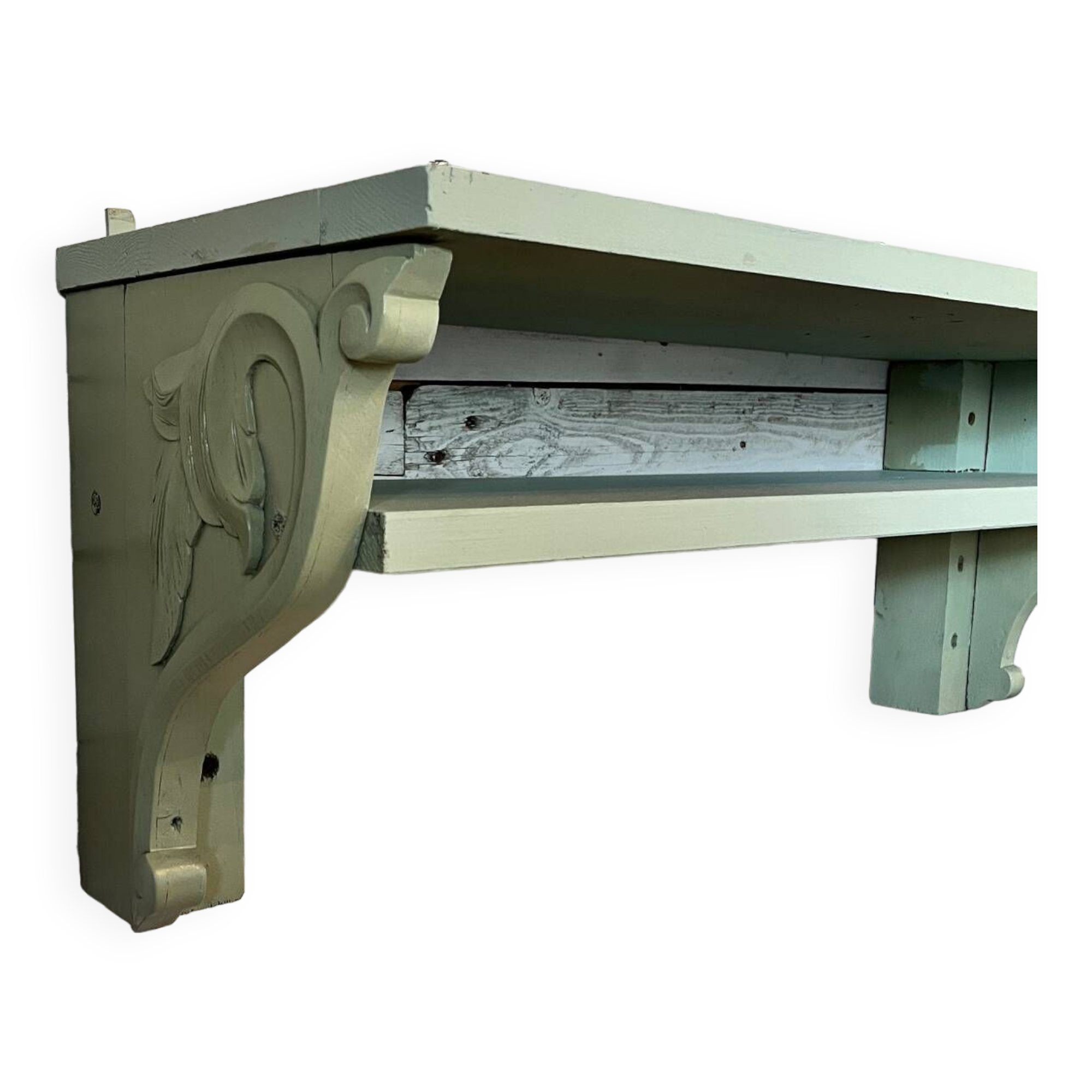 Celadon solid wood shelf