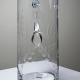 Old crystal/pulled glass pitcher engraved with floral decoration, Europe 1920-1930