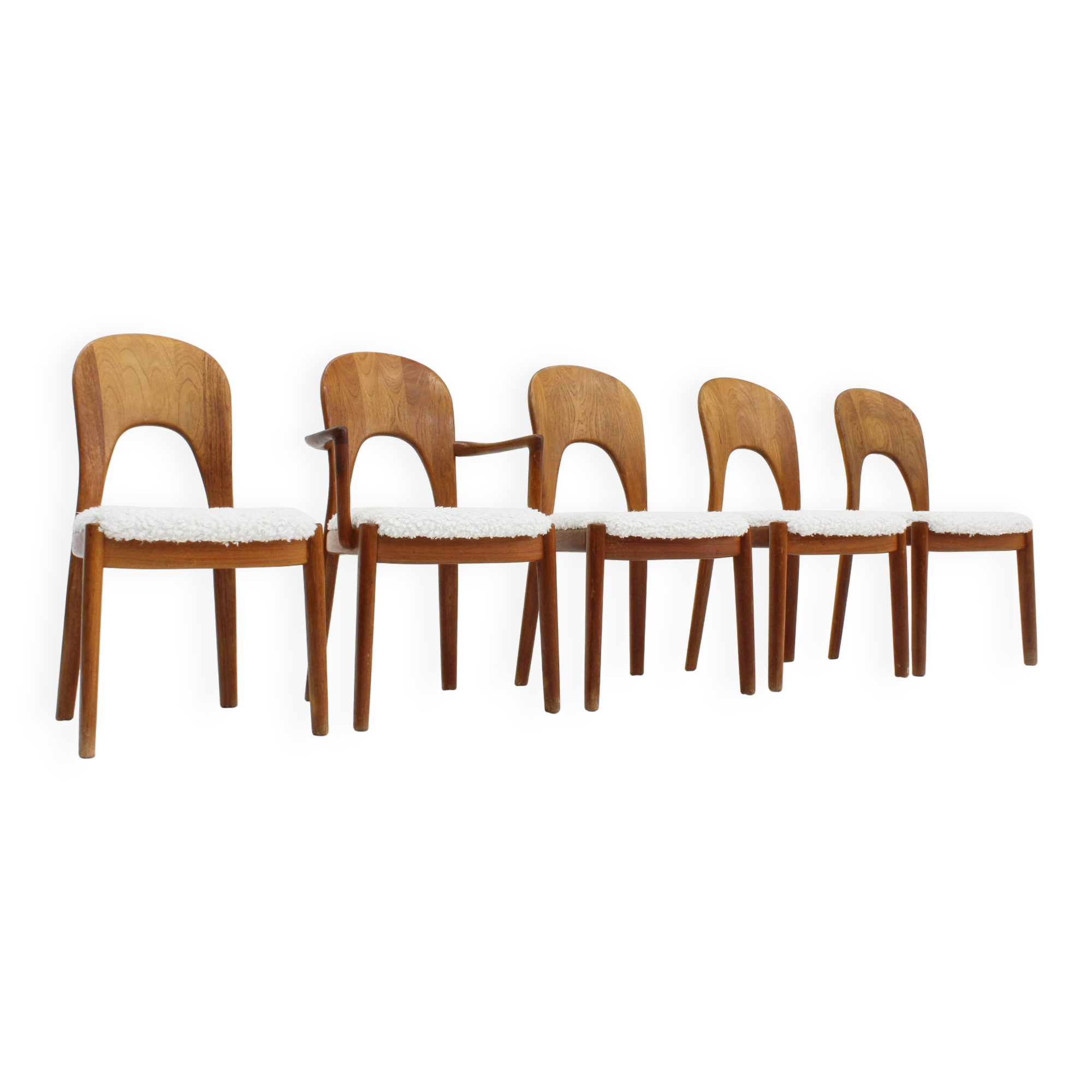 Vintage Danish Dining Chairs by Niels Koefoed 1960s, Set of 5