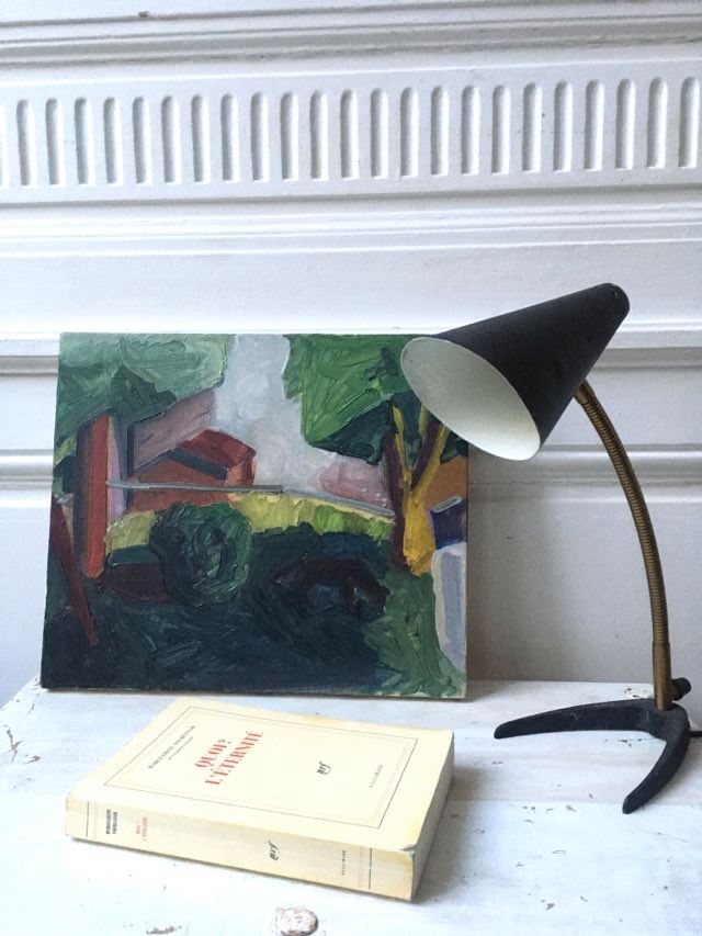 Oil on canvas abstract landscape