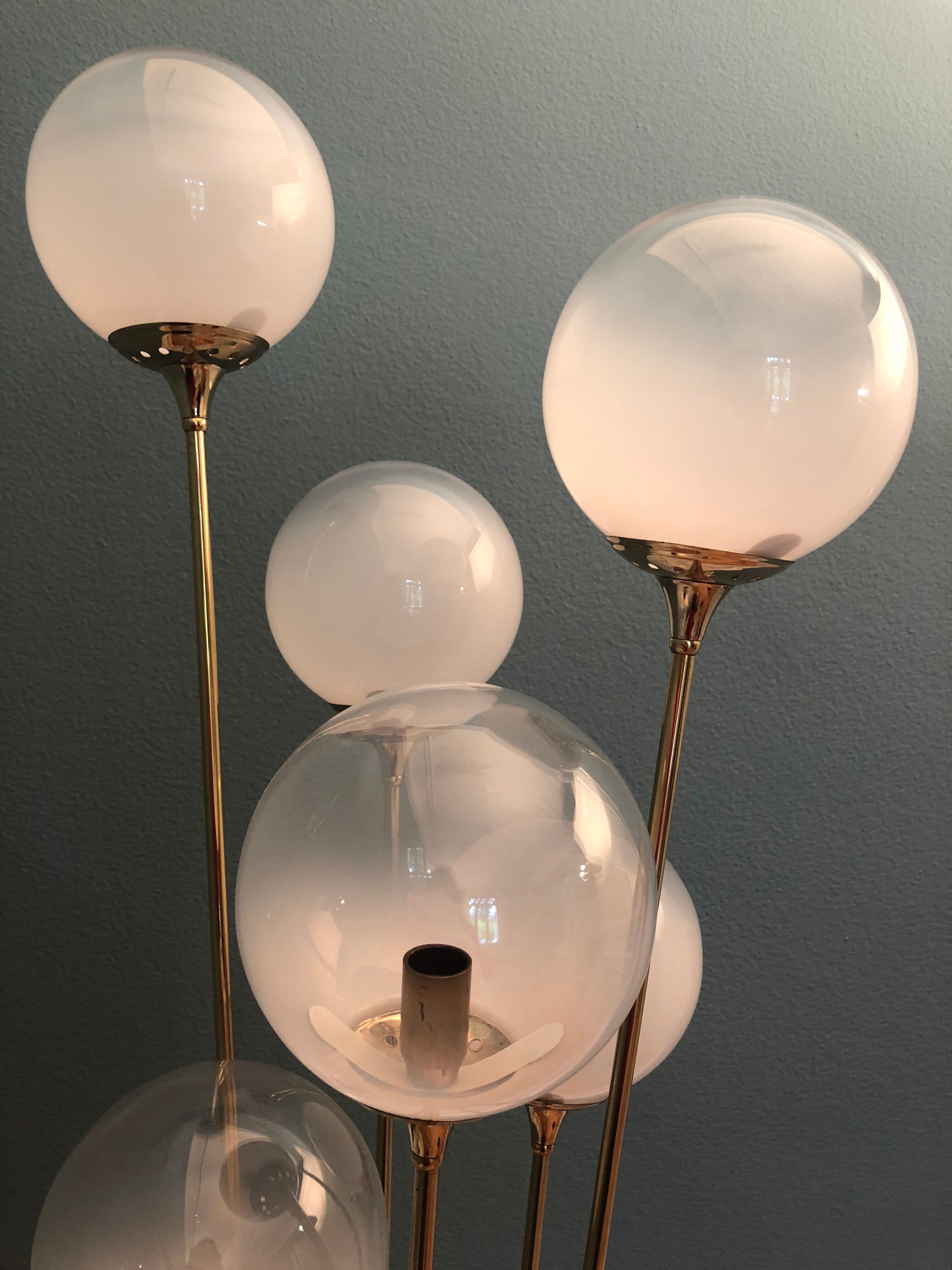 Italian Alberello brass & murano floor lamp