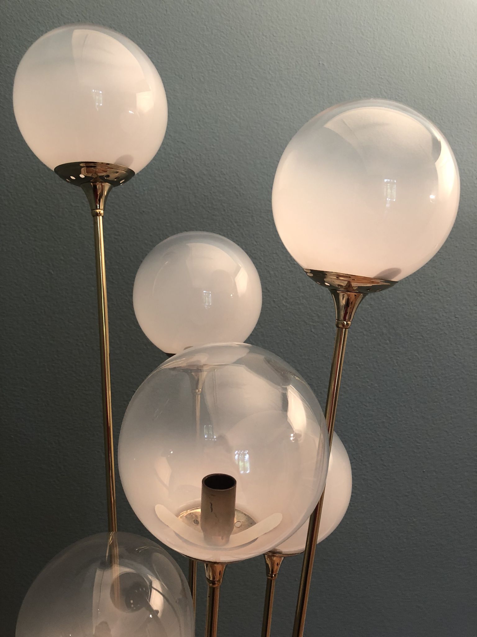 Italian Alberello brass & murano floor lamp