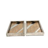 Hollywood regency set of 2 trays / vide poche, Tommaso Barbi Italy 1970s