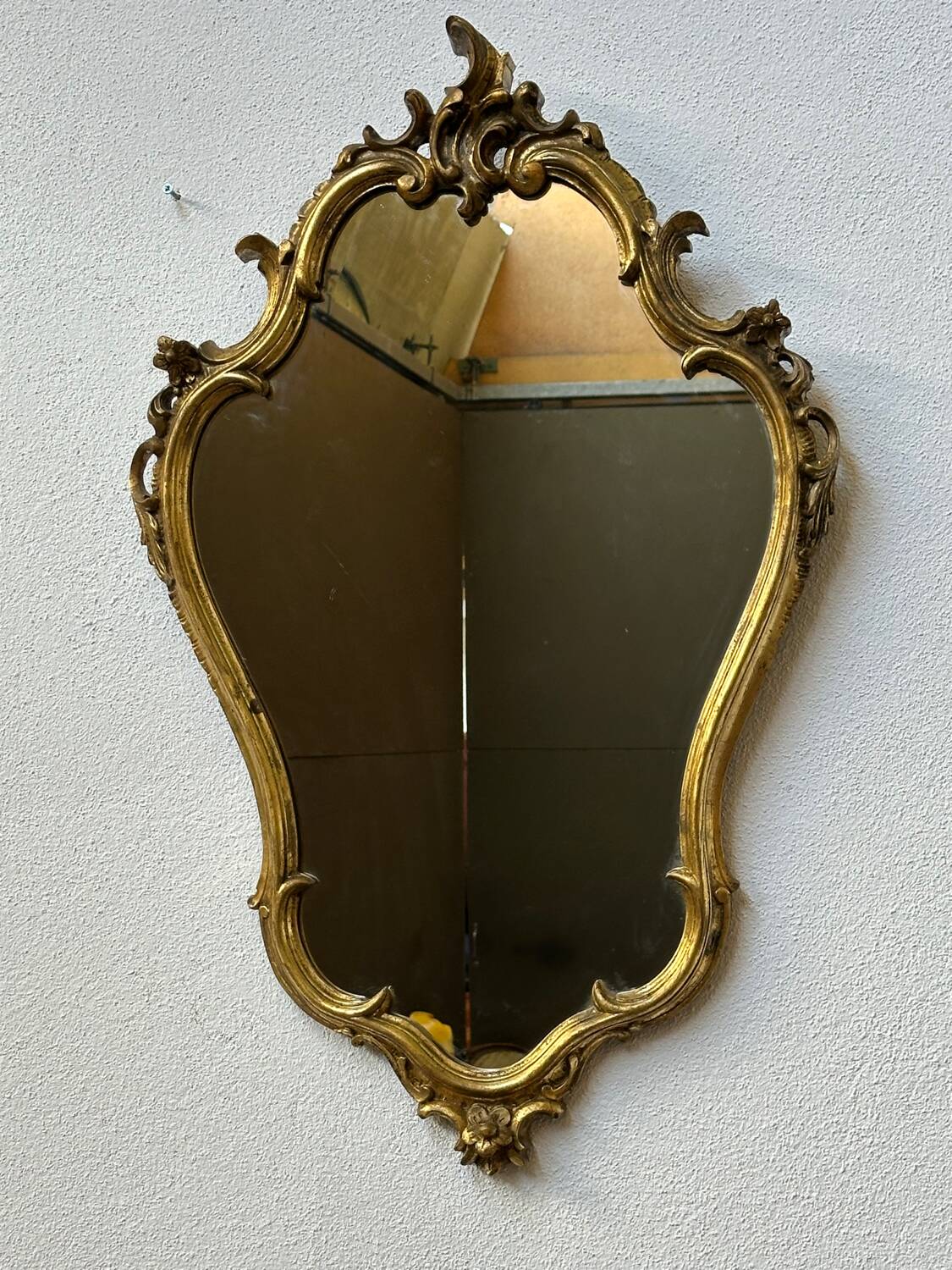 Golden wooden mirror