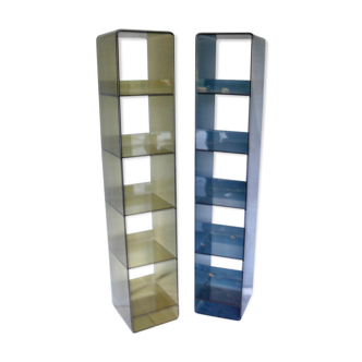 Pair of shelves in plexiglas 1980s