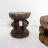 4 tabourets africains en bois sculpté