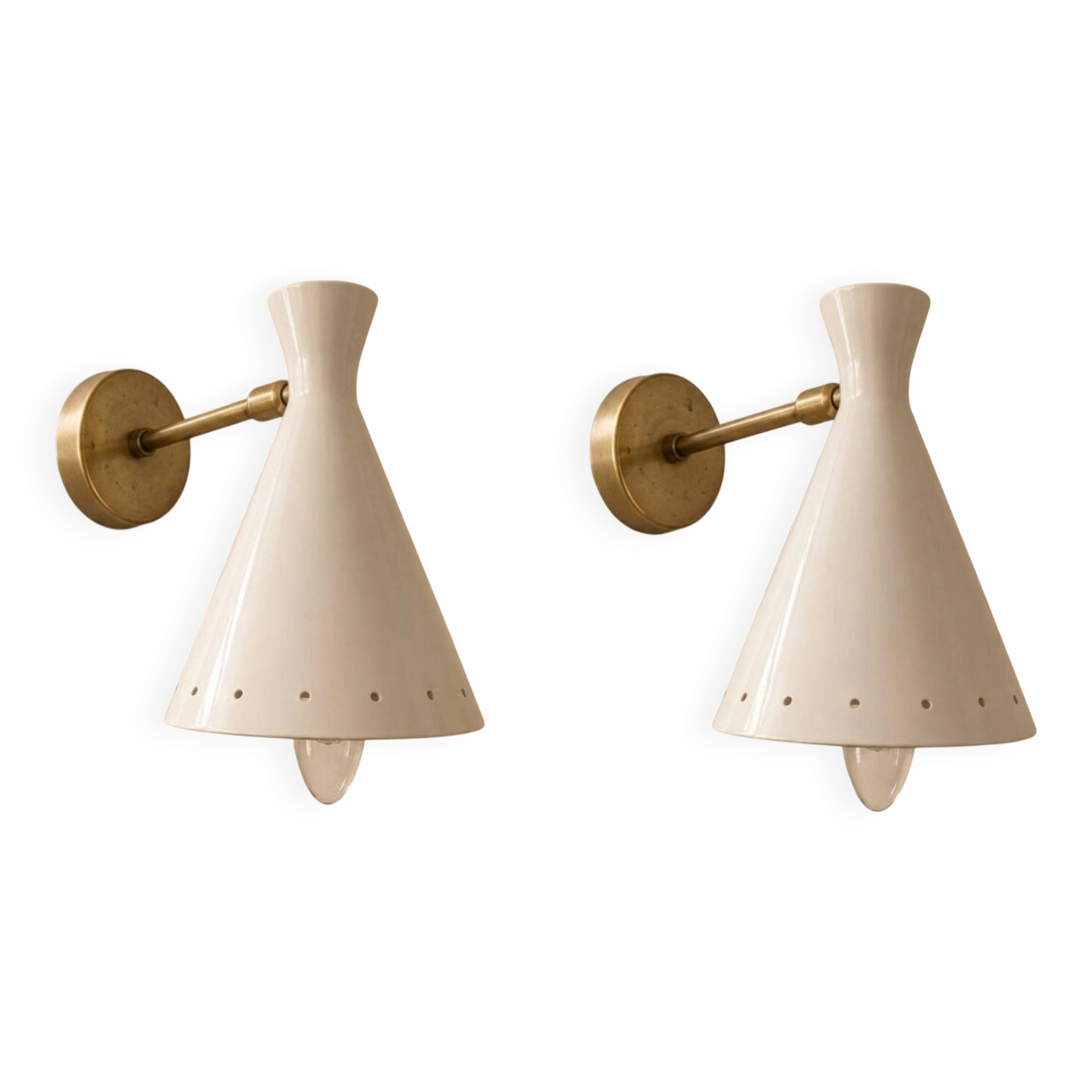 Pairs of wall sconces in Italian style from the 1950s.