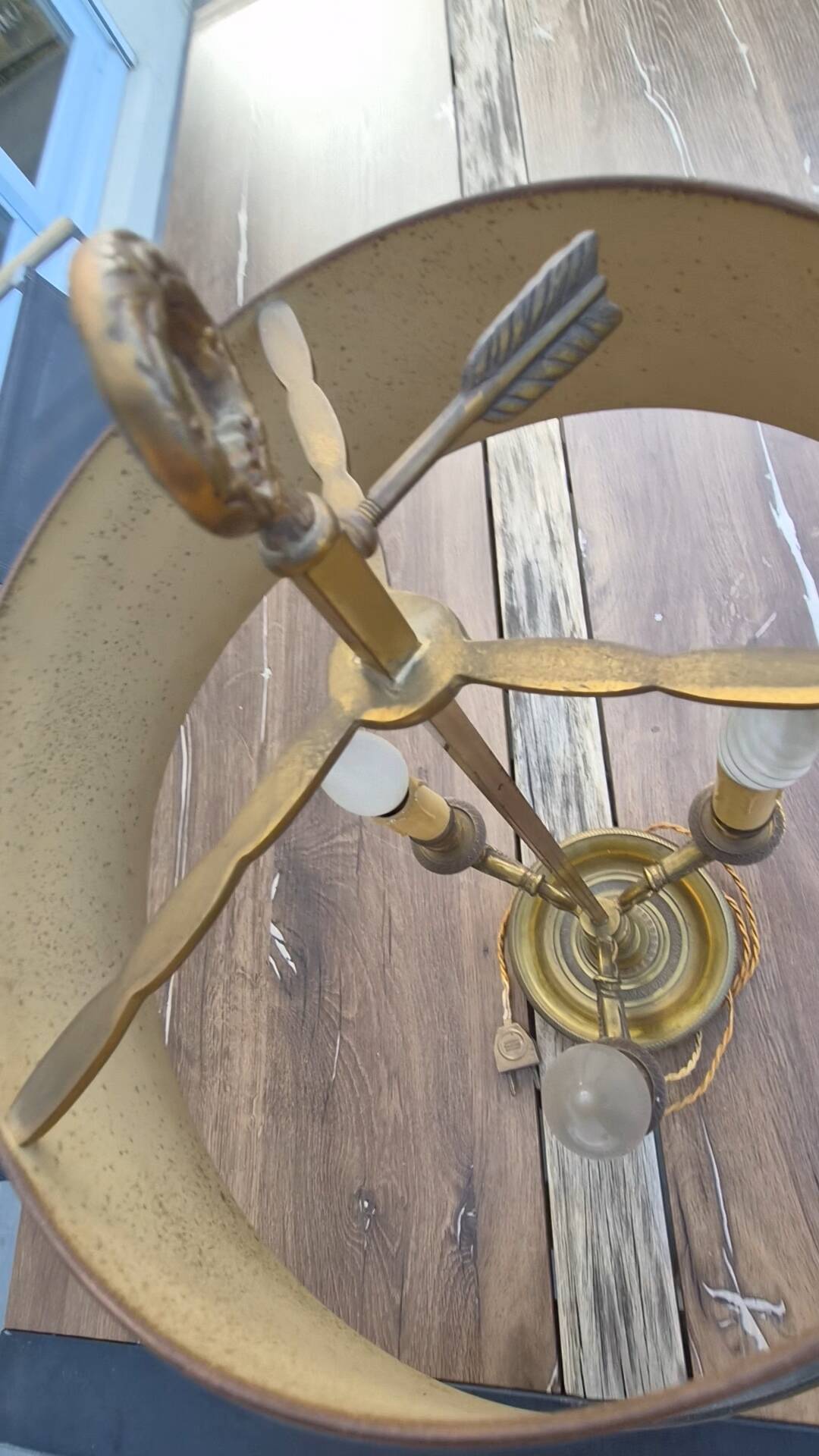 Vintage Bouillotte Lamp in Bronze – Empire/Directoire Style – Signed F.B.