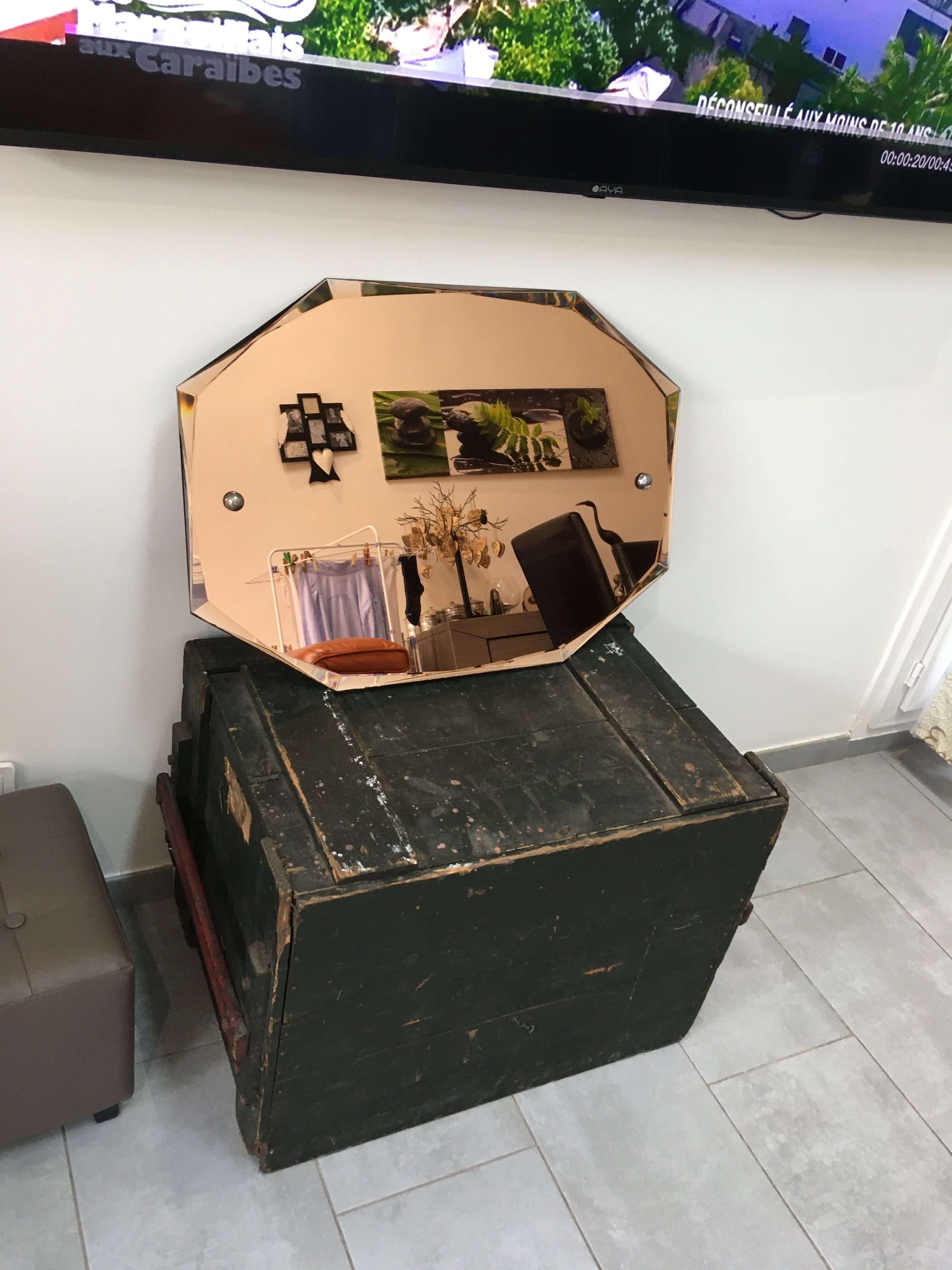 Art deco bevelled mirror  75x54cm