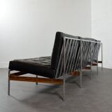 Suite of 4 low chairs or sofa 1950 vintage