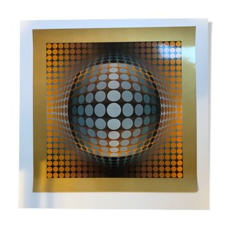 Heliogravure Vega - Zett by Victor Vasarely 60x60cm, print from 1974