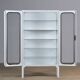 Vintage Iron And Glass Medical Cabinet, 1970’s