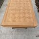 Art Deco extendable dining table renovated in raw oak and marquetry 220