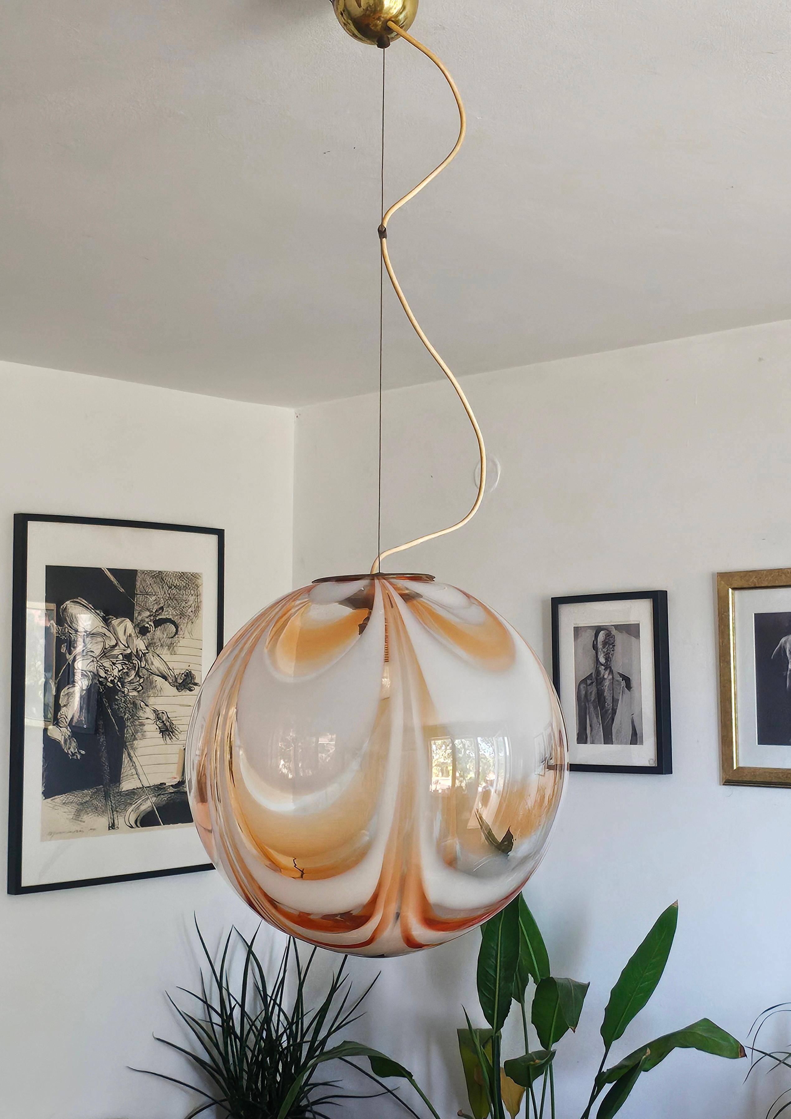 Extra large spherical Murano glass pendant from the 1960s.