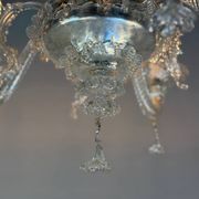 Venetian lustre in colourless Murano glass, circa 1950.