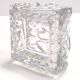 Cendrier carré vintage en verre épais moulé transparent - Bol à bibelots, Italie